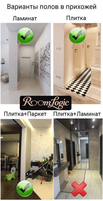 tile on the floor in the hallway and entryway or laminate
