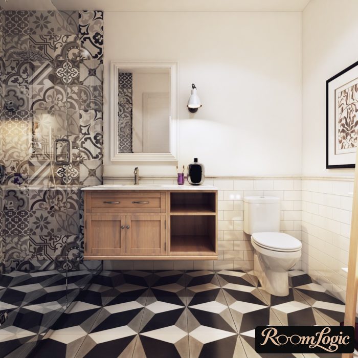 tile with 3d effect in scandi style