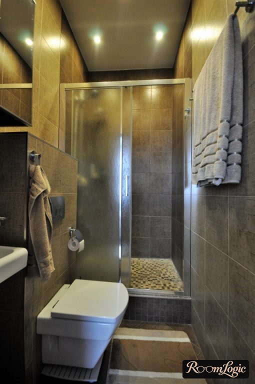 toilet with shower and sink