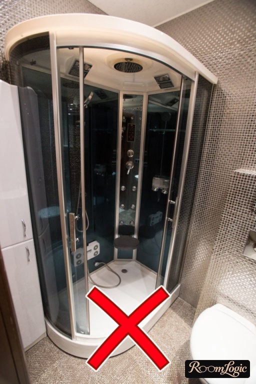 toned shower enclosure in bathroom design bathroom room