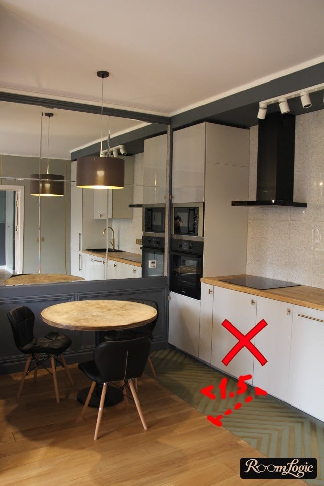 too small of a tile area on the kitchen