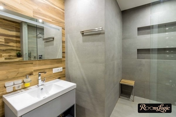 trendy bathroom interior