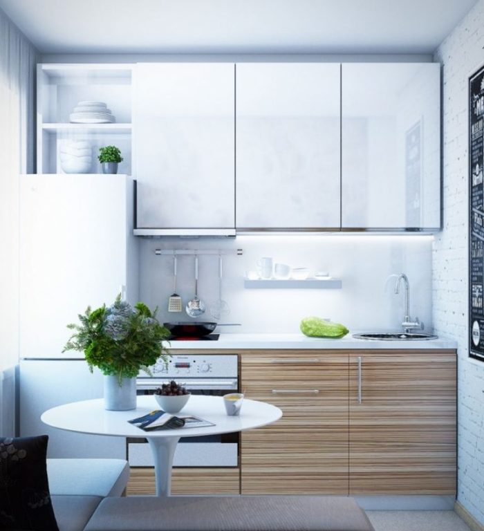 two-burner range in a tiny apartment