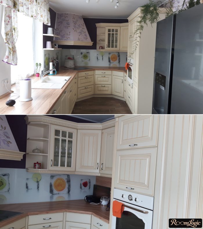 U-shaped corner kitchen with a window