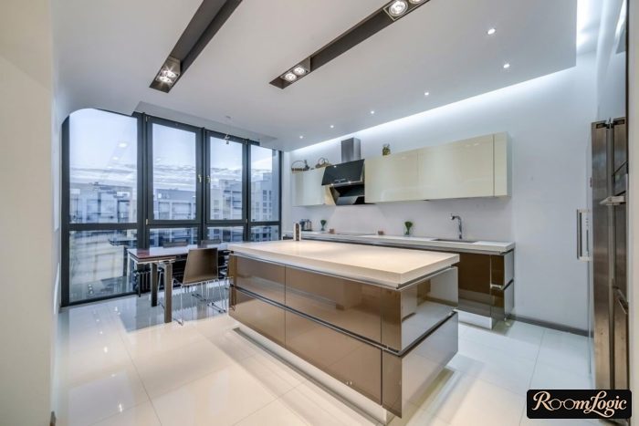 U-shaped high tech kitchen