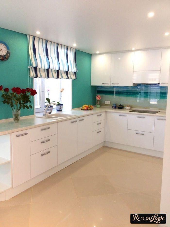 U-shaped kitchen by the window