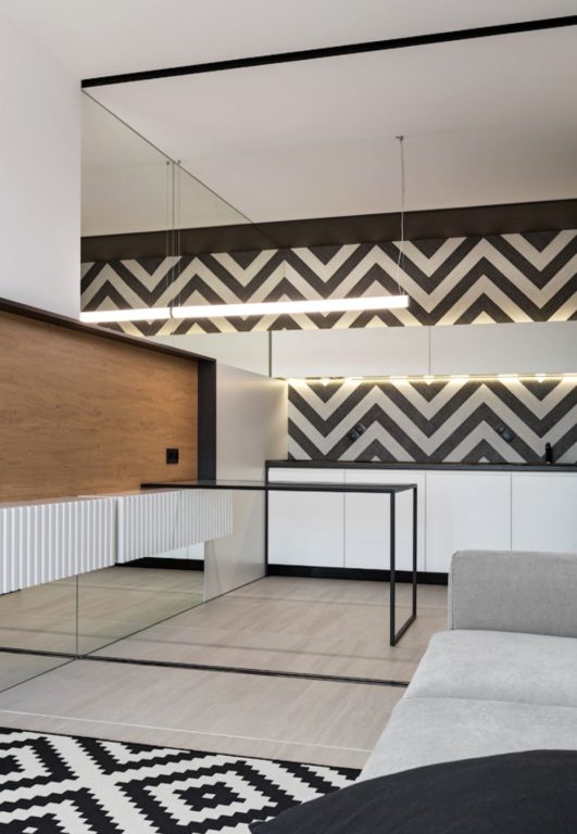 ultra modern kitchen-living room