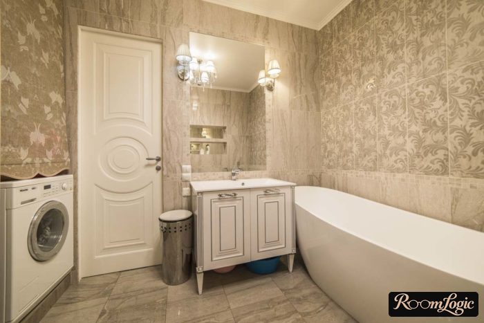 Vertical tile installation in a classic style