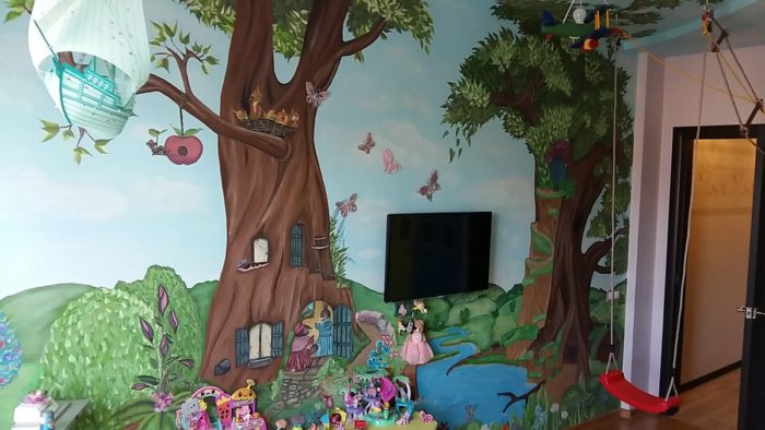 wall drawings for girls' room