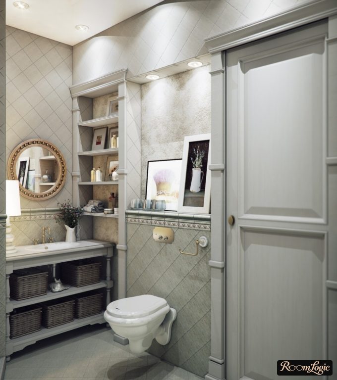 Wall-mounted toilet in classic style
