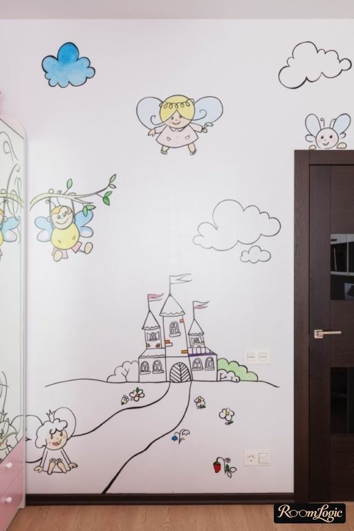 wallpaper with pattern in kids’ room