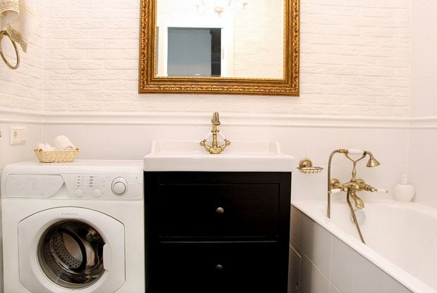 washer in one-bedroom apartment