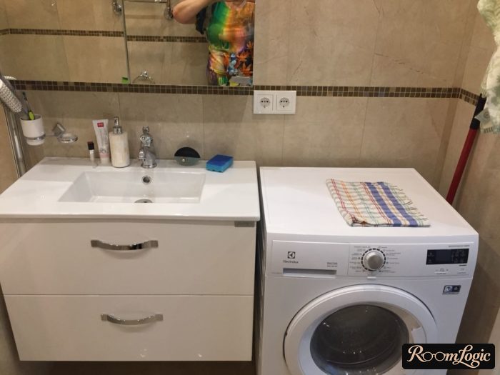 washer near sink
