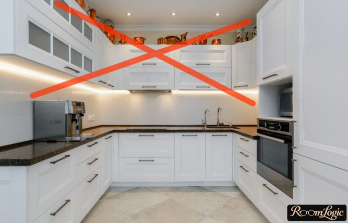 we reject upper cabinets in the kitchen