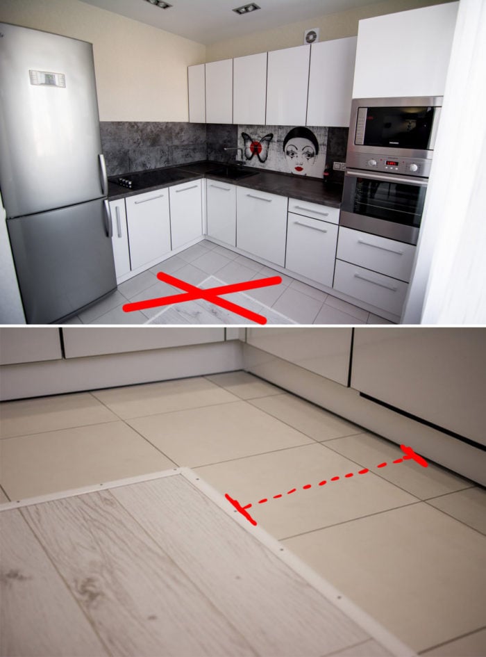 what size tile to use for the kitchen zone