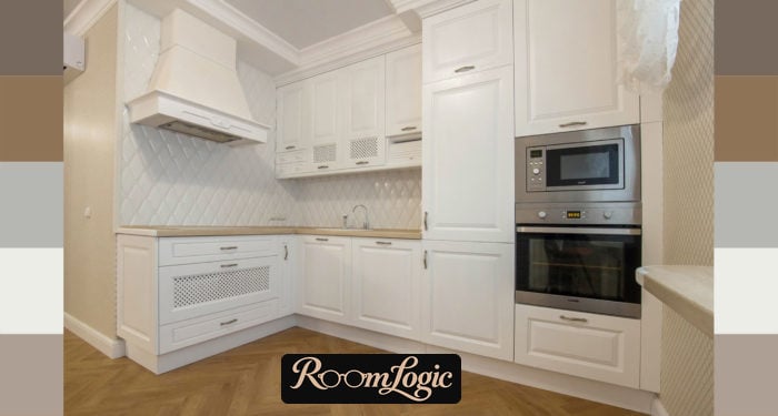 white and wood combination on the kitchen