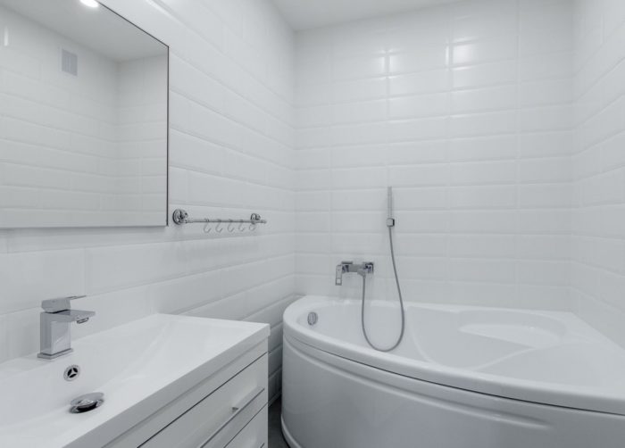 white bathroom with toilet
