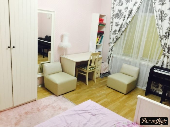 white, beige, and pink in a teenage girl's room