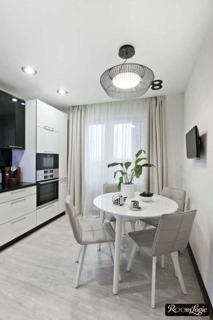 White curtains and sheers for the white kitchen