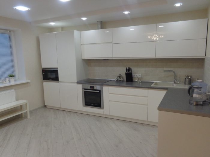 white Egger laminate for the kitchen