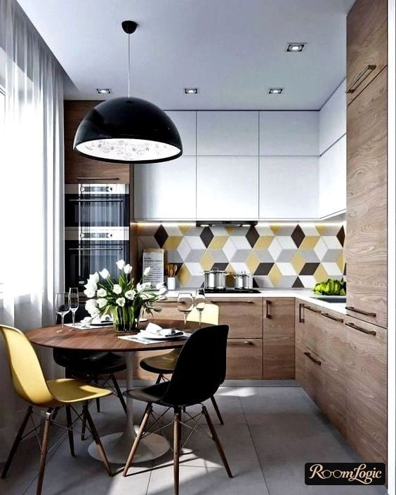 white glossy kitchen in scandi style