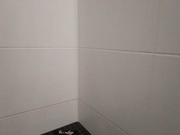 white glossy tile with white grout