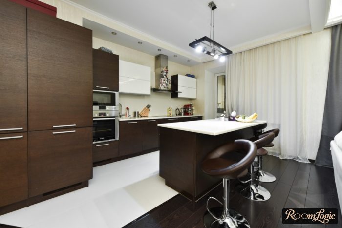 white homogeneous tile for kitchen floor