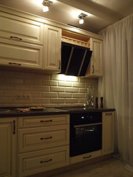 white kabachik in classical design on the kitchen