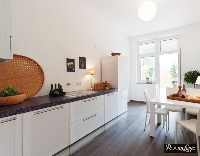 white kitchen cabinets without upper row