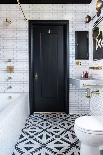 white pig tile in the bathroom