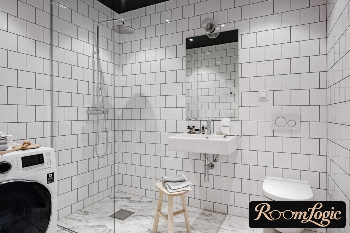 White Scandinavian style in the bathroom