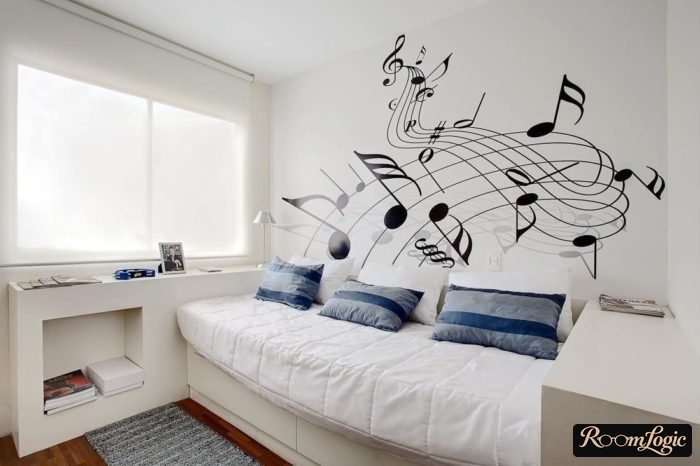 White walls and furniture in a teenager's room