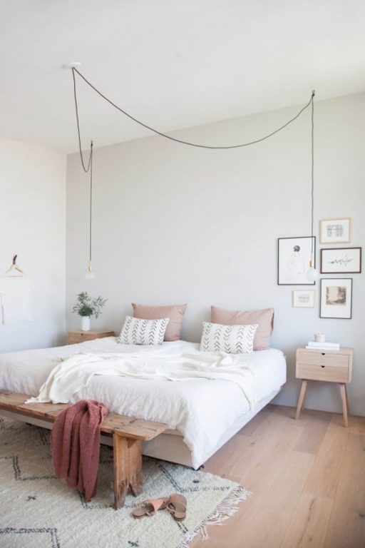 White walls in the bedroom