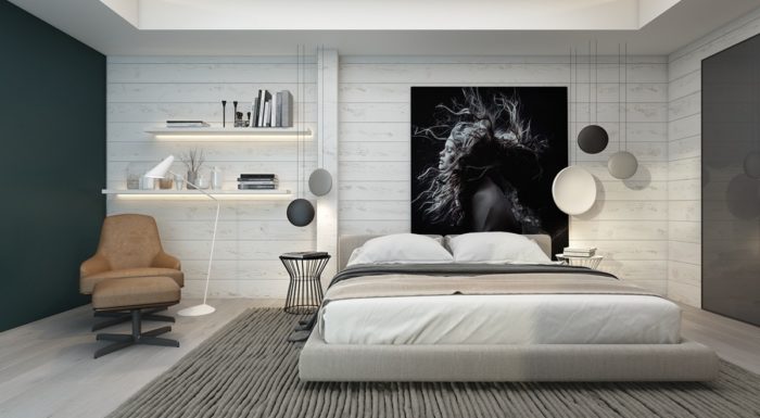 white wood minimalist bedroom