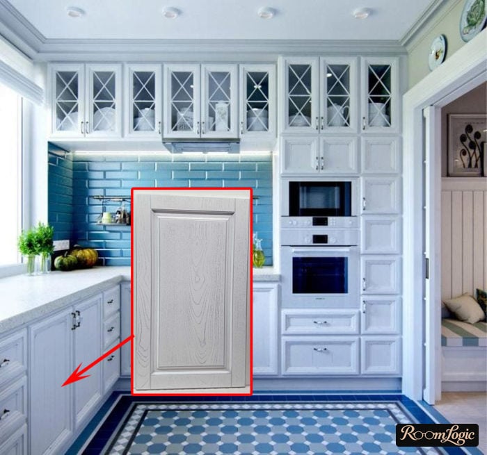 white wood texture in a Provence-style kitchen