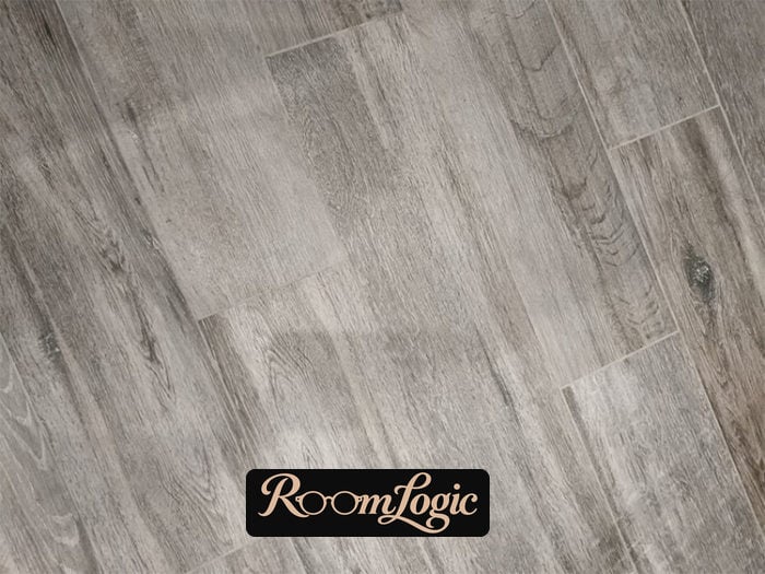 wood-look porcelain tile on floor in hallway
