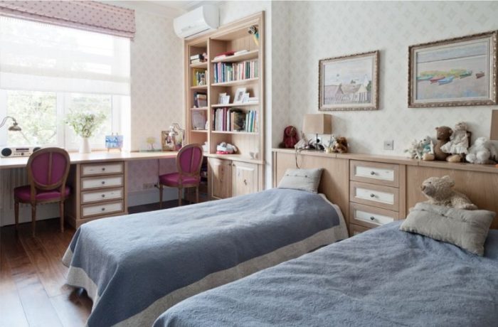 wooden furniture in kids' room