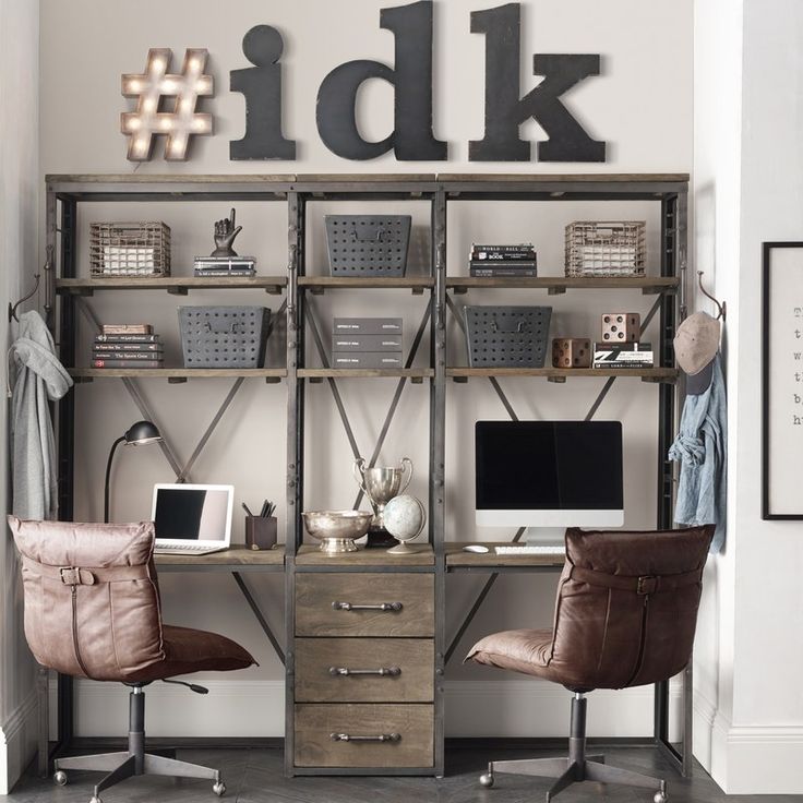 workplace in kids' room for two