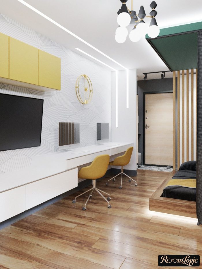 yellow and green in the interior