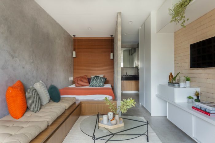 zoning of studio for bedroom